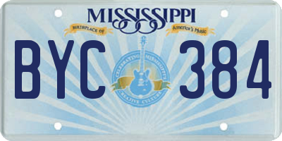 MS license plate BYC384