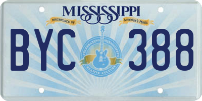 MS license plate BYC388