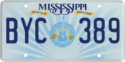 MS license plate BYC389