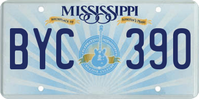 MS license plate BYC390