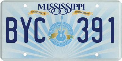MS license plate BYC391