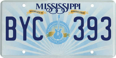 MS license plate BYC393
