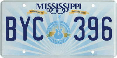 MS license plate BYC396