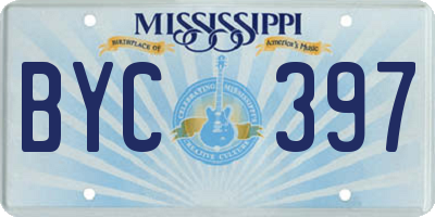 MS license plate BYC397