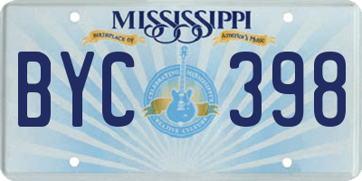 MS license plate BYC398