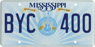 MS license plate BYC400