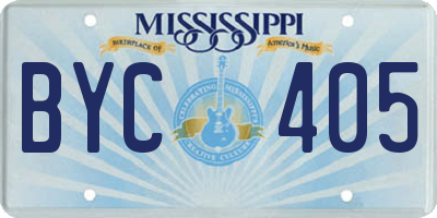MS license plate BYC405