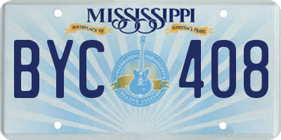 MS license plate BYC408