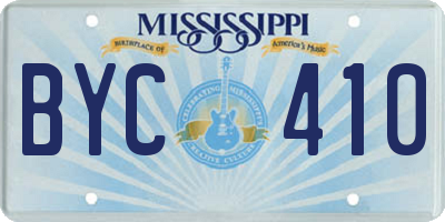 MS license plate BYC410