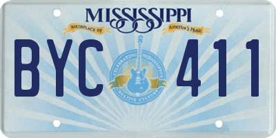 MS license plate BYC411