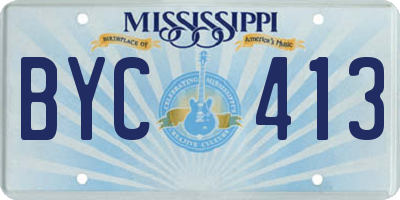 MS license plate BYC413