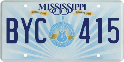 MS license plate BYC415
