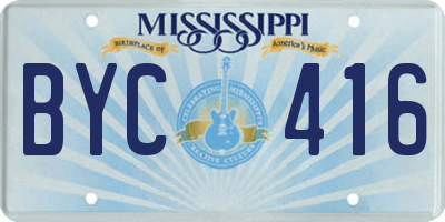MS license plate BYC416