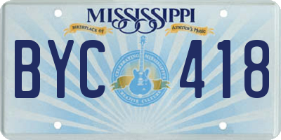 MS license plate BYC418