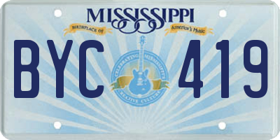 MS license plate BYC419