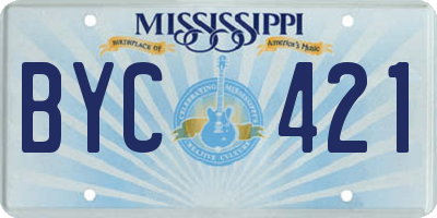 MS license plate BYC421