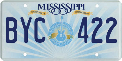 MS license plate BYC422