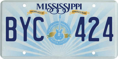 MS license plate BYC424