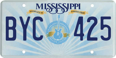 MS license plate BYC425