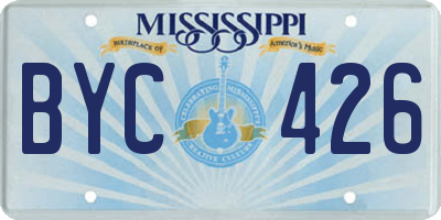 MS license plate BYC426