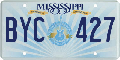MS license plate BYC427