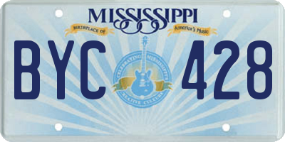 MS license plate BYC428
