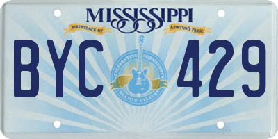 MS license plate BYC429
