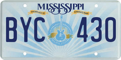 MS license plate BYC430