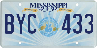 MS license plate BYC433