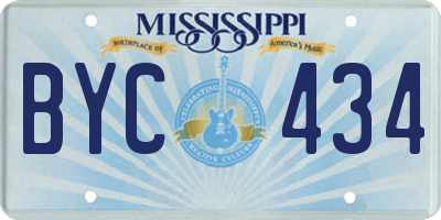 MS license plate BYC434