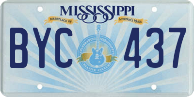 MS license plate BYC437