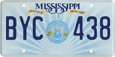 MS license plate BYC438