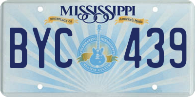 MS license plate BYC439