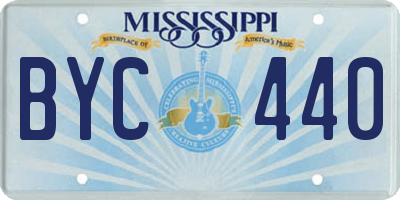 MS license plate BYC440