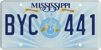 MS license plate BYC441