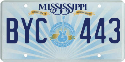 MS license plate BYC443
