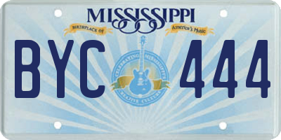 MS license plate BYC444
