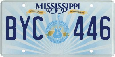 MS license plate BYC446