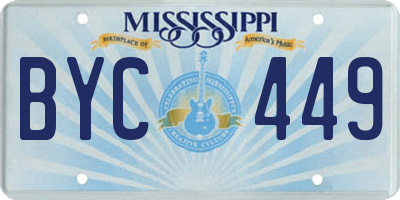 MS license plate BYC449