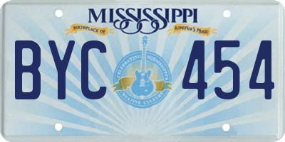 MS license plate BYC454