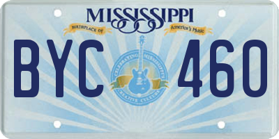 MS license plate BYC460