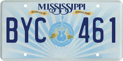 MS license plate BYC461