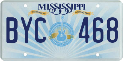 MS license plate BYC468