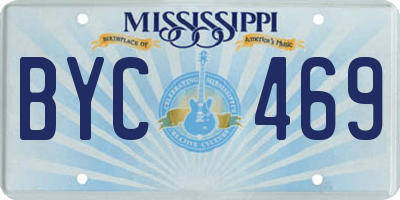 MS license plate BYC469