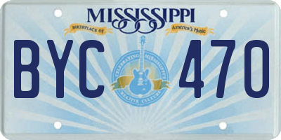 MS license plate BYC470