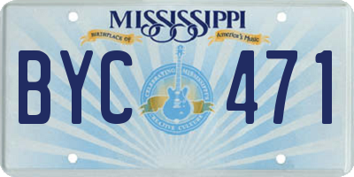 MS license plate BYC471