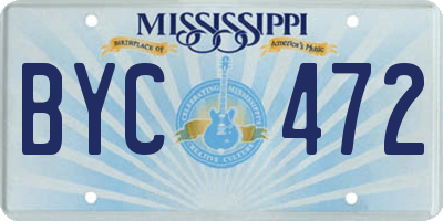 MS license plate BYC472