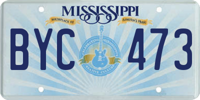 MS license plate BYC473