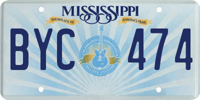 MS license plate BYC474