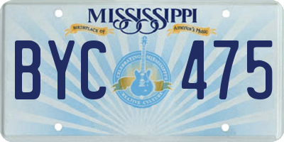 MS license plate BYC475